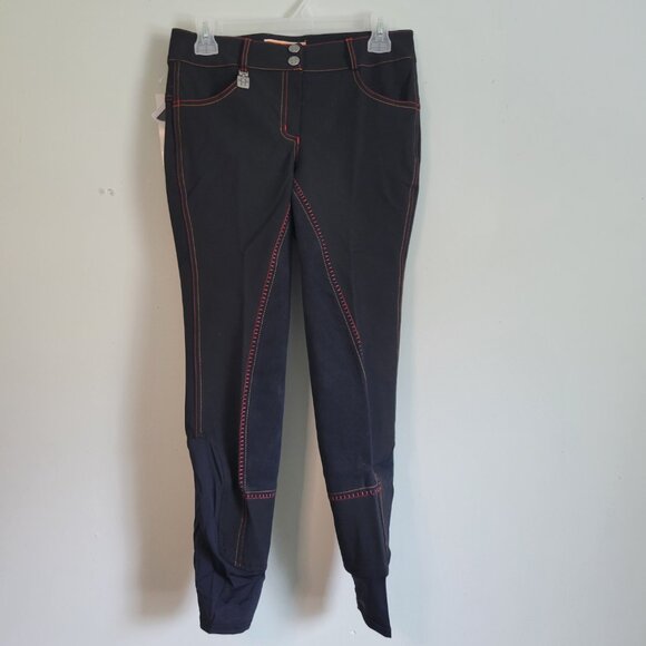 Huntley Equestrian Black Riding Pants Women's 28 Suede Full Seat Breeches NWT - Picture 4 of 9